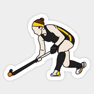 Field Hockey Player Yellow Jersey Sticker